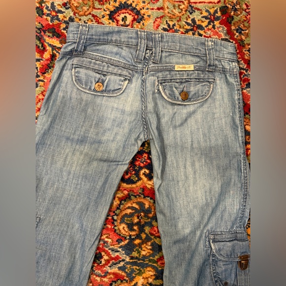 Frankie B Y2K RARE Vintage Low Rise Flare Leg cargo pants jeans - Size 0 - Picture 8 of 11